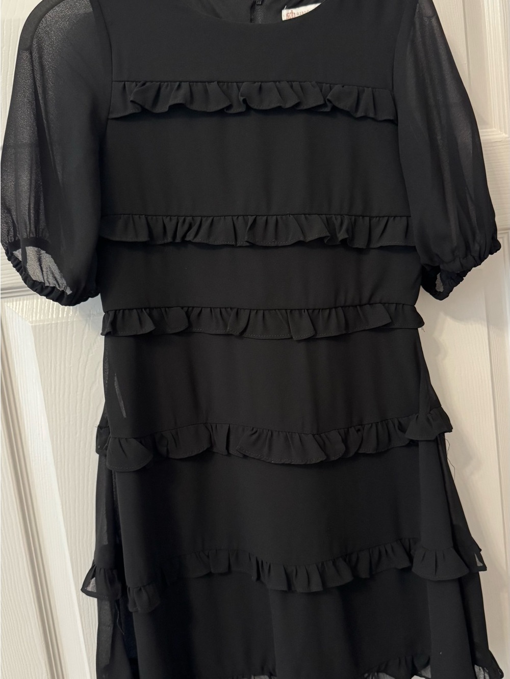 Gianni Bini Black Ruffle-Tiered Girls' Formal Dress